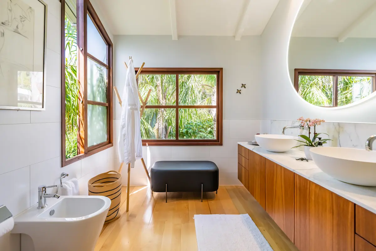 Primary suite with morning light